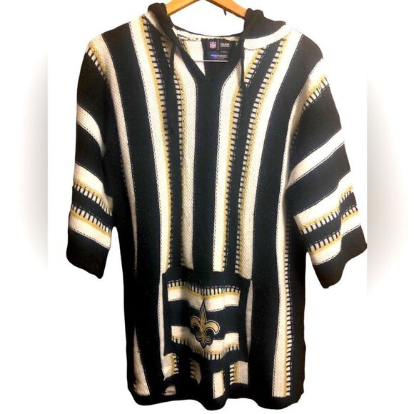 NFL Team Little Earth Productions New Orleans Saints Knitted Hooded Pullover - Picture 1 of 7